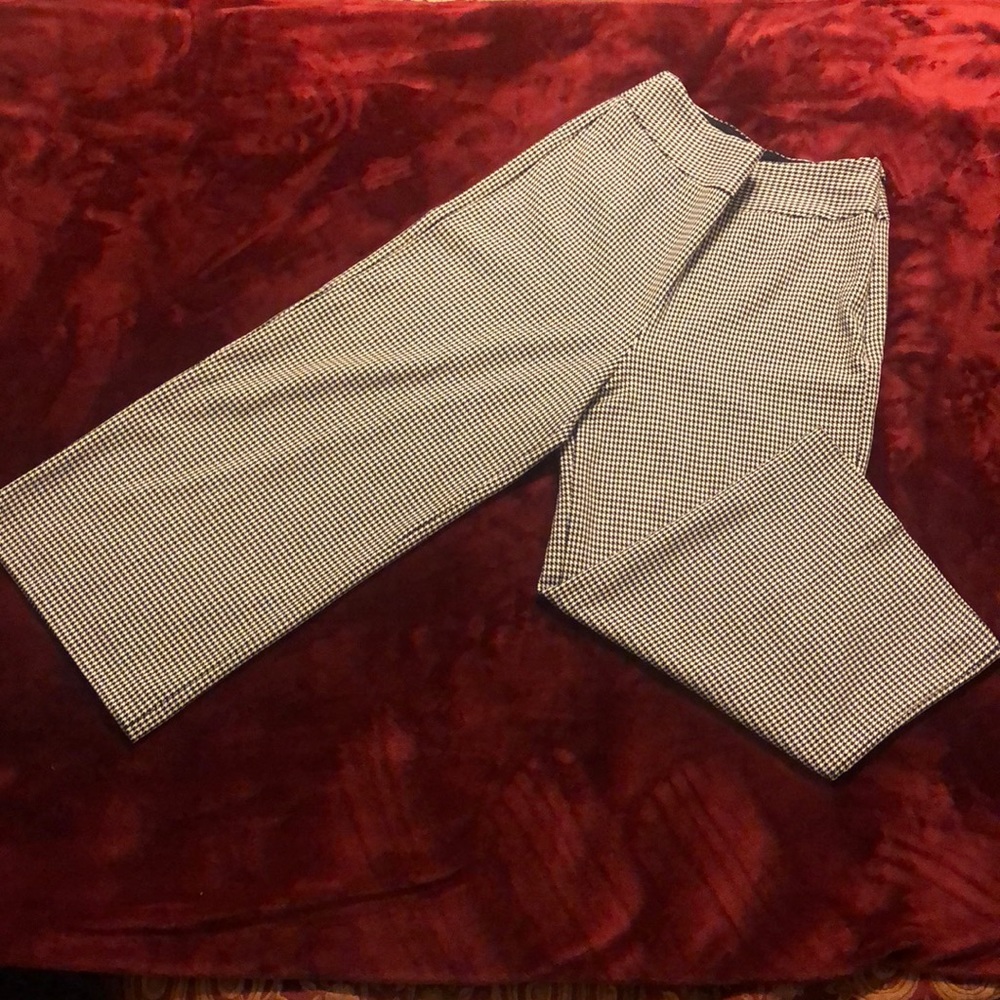 Express Textured Houndstooth Columnist Slime Pants - image 1